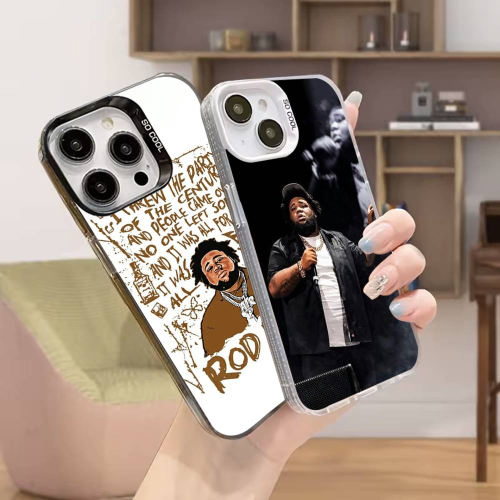R-Rod W-Wave Graphic Phone Case For iPhone 16,15,14,13,12,11,Mini,Pro,MAX,plus,Black Matte Shockproof Cover