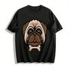 Cute Pug Holding Bone Graphic Print Casual Top Pure Cotton T-shirt