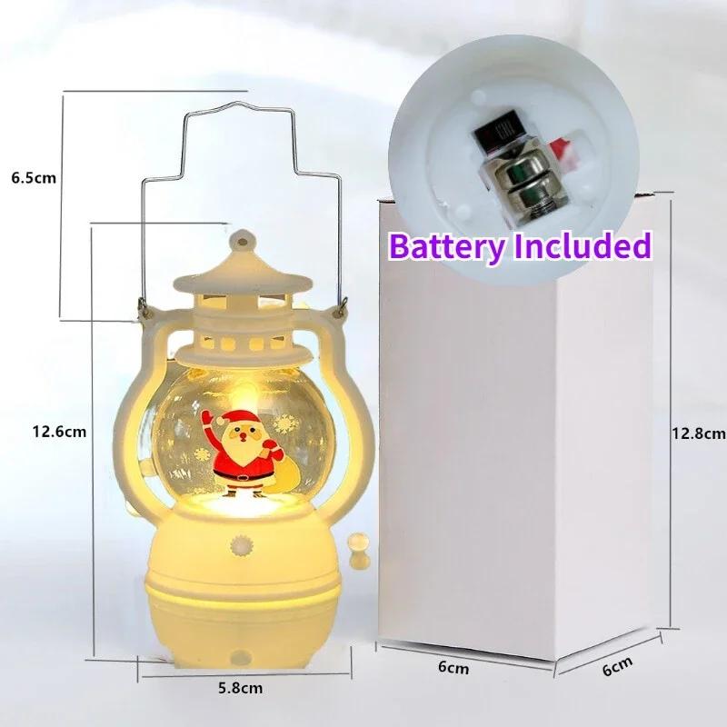 Mini LED Night Lamp Christmas Desktop Ornaments Portable Oil Lamp Festival Christmas Party Decoration Props Glowing Horse Light