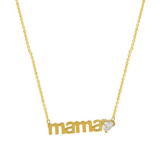 Mama Pendant Necklace Sparkling Cubic Zirconia Heart Necklace Women Elegant Necklace Mother's Day or Birthday Gift for Mom