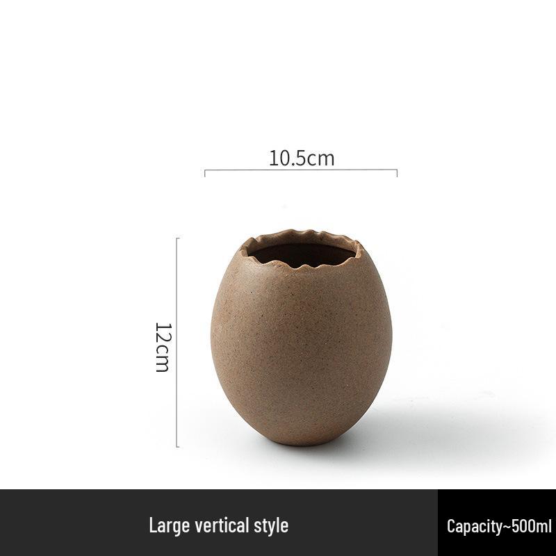 Creative Ostrich Eggshell Dessert Bowl - Unique Ceramic Tableware for Cold Drinks & Barbecue