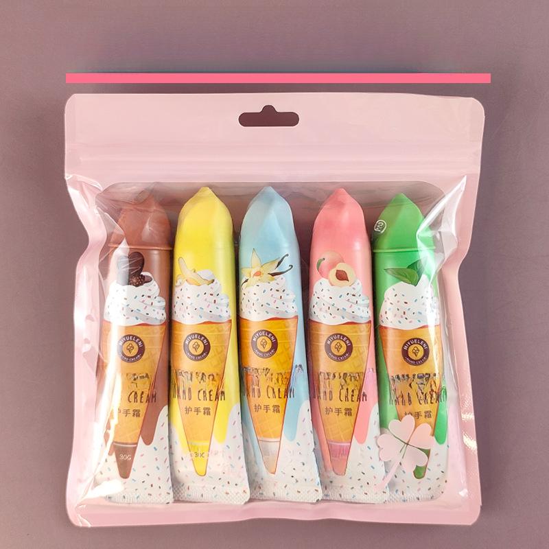 5 stks/doos Kerstcadeau Ijs Handcrème Set 30g Fruitgeur Hydraterende Hydratatie