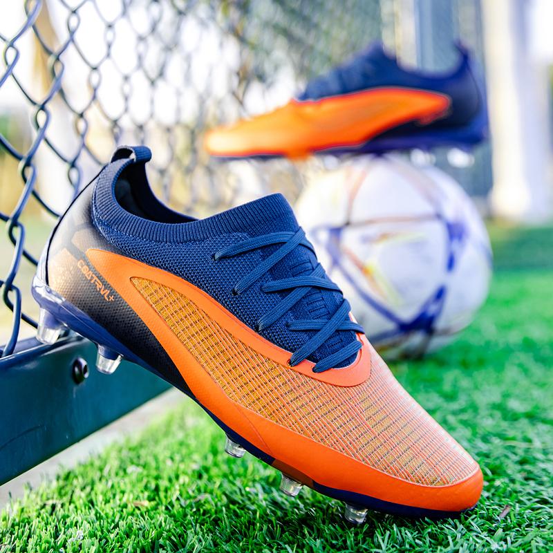New Men Football Boots Non Slip Adult Long Spikes Soccer Shoes Sport Outdoor Cleats Breathable Training Boys Match Comfortable