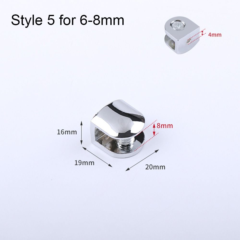 1Pc Zinc Alloy Nickel Finish For 6-12mm Shelves Clips Panel Bracket Shelf Holder Support Glass Clamp