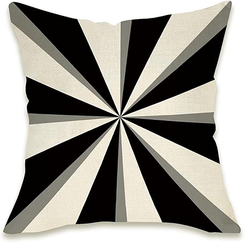 Schwarz-Weiß Geometrisches Muster Kissenbezüge Set von 4 ,,Sofa und Stuhl Kissenbezüge, Heim Schlafzimmer Zimmer Dekoration