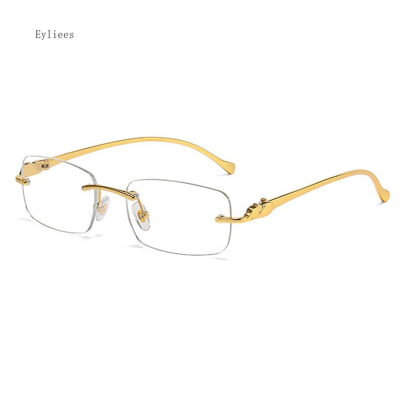 Sunglasses Men Designer Fashion Rimless Sun Glasses Shades Diamond Cut Lens Ladies Frameless Metal Eye Glasses Gafas