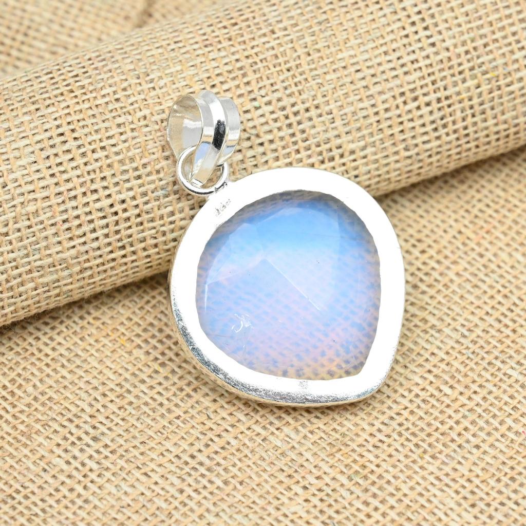 Milky Opal Gemstone Jewelry Handmade 925 Sterling Silver Beautiful Pendant For Wedding Gift