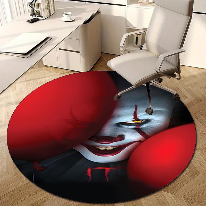 1pc Pennywise2 Design Printed Area Round Carpet for Bedroom Living Room Home Decor Rugs Mat Non Slip Mat Rug for Bedside