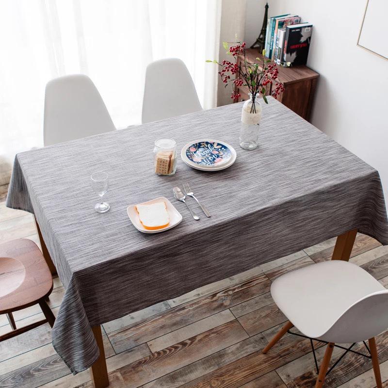 Plain Striped Cotton Linen Tablecloth Minimalist Restaurant Decoration Anti Slip Tablecloth Dust Proof Shooting Background Cloth
