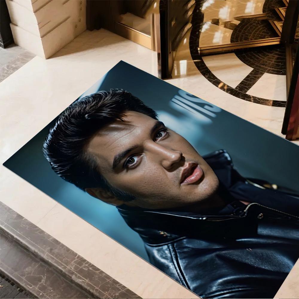 Elvis Presley Guitar Performance Floor Rug Office Rug Perfect for Game Room Entryway Outdoor Foyer Anti-slip Rug Office Home Decor
