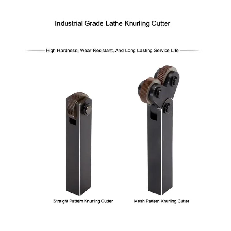 1 Set Knurling Tool 0.8-3mm Straight/Reticulated Knurling Cutter Lathe Cutter Machine Tools 20mm Bar Shank Single Double Wheel