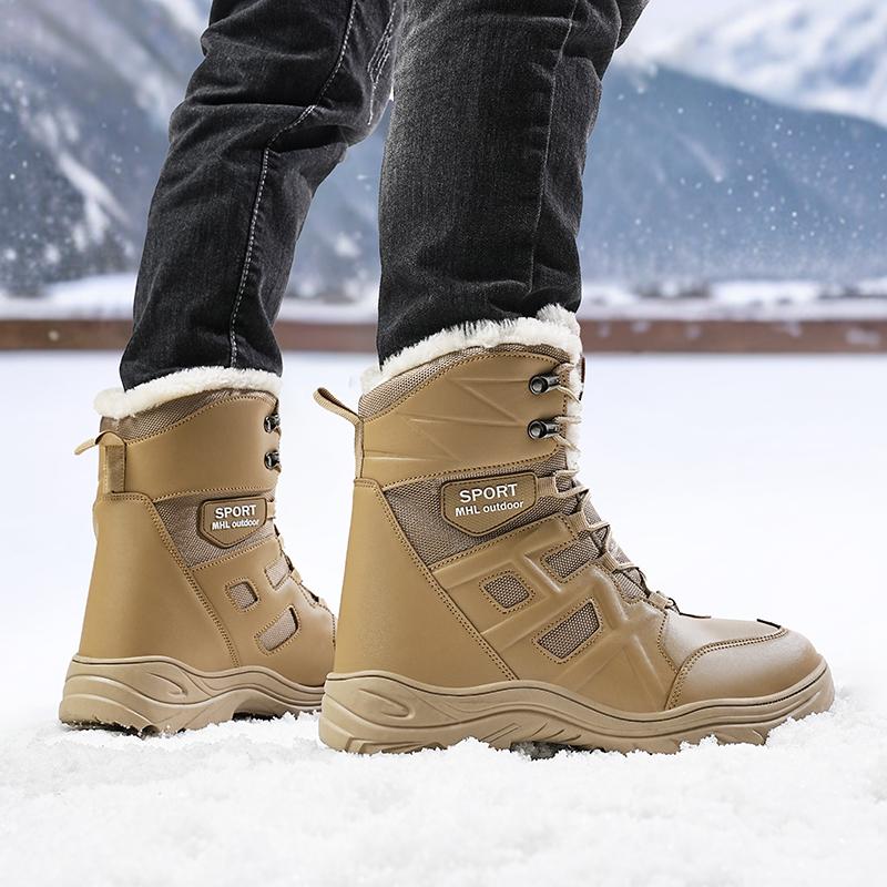 Winter Men's Warm Hiking Boots Outdoor Plush Snow Boots 39-46