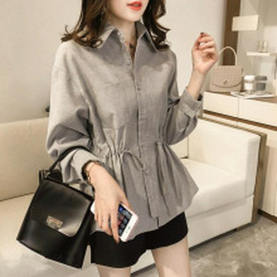 2026 Spring/Autumn Maxi Faux Two-Piece Cotton Linen Dress – Loose Fit, Long Sleeve with Large Hem