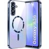 Case for Samsung Galaxy A36 5G, Electro MagSafe, Navy Blue + Glass Screen Protector
