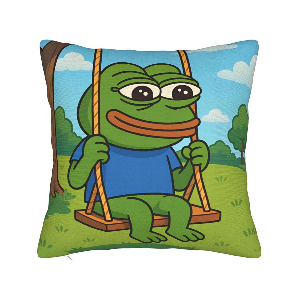 Sad P-Pepe Frog Pillowcase Polyester Cushion Cover Decorative Cartoon Pillow Case Cover Home Square 18'