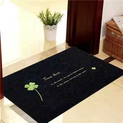 Willkommens-Fußmatte 40x60cm Polyesterfaser Langlebig Wasserdicht Schuhreinigung Anti-Rutsch Eingangstür Teppich Bodenmatte Innen Außen