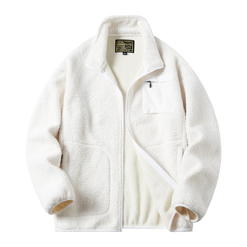 Manteau Épais Rembourré en Polaire pour Homme Vestes en Polaire Berber pour Homme Vintage Col Montant Polaire Polaire Veste d'Hiver Hauts Chauds