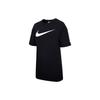 Rochie Tricotată cu Mânecă Scurtă, Gât Rotund, Croială Largă, Respirabilă, cu Imprimeu Swoosh, pentru Femei, Negru DD2092-010