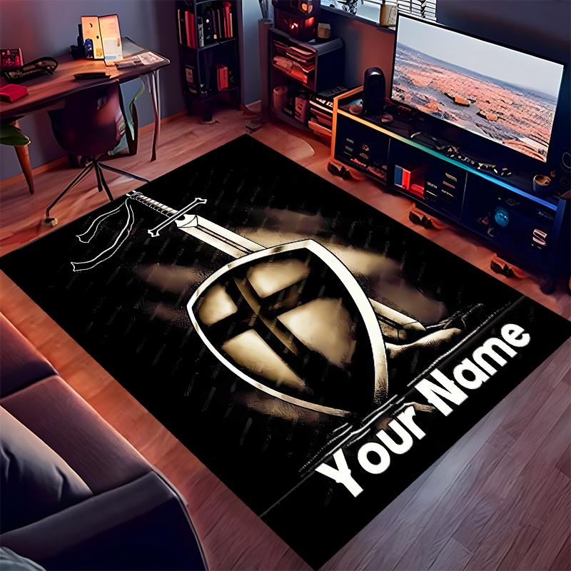 Custom Personalization Knights Templar Print Area Rug - Soft, Washable Non-Slip Indoor Mat,Living Room,Home&Office Decorative Rug