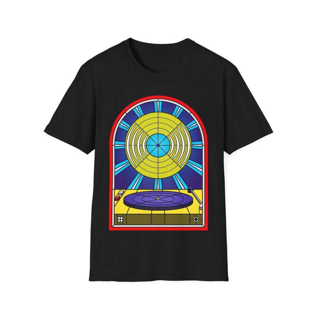Vinyl Album Stained Glass Unisex T-shirt, Grafisch T-shirt voor Muziekliefhebbers - Retro T-shirt,