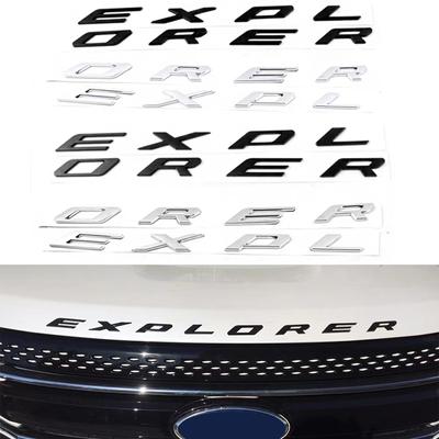 3D ABS EXPLORER Letters Logo Car Hood Emblem Badge Decals Sticker For Ford Explorer Sport 2012 2013 2014 2015 2016 2017