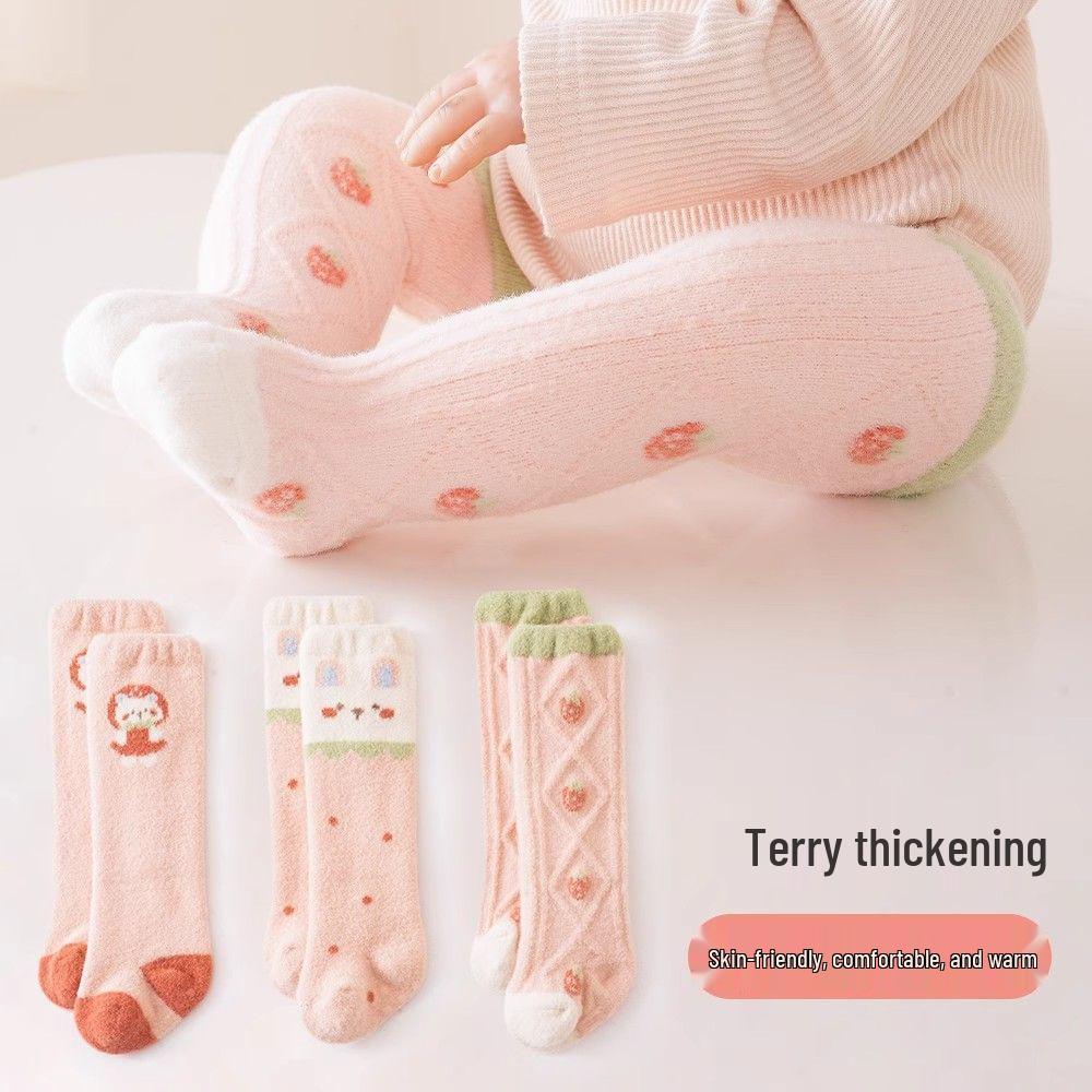 Winter Thickened Non-Slip Over-the-Knee Baby Socks 0-3 Months for Boys and Girls