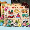 Montessori Baby Holzpuzzlespielzeug Kleinkind Kognitives Buchstaben Zahlen Handgreifpuzzlespielbrett Frühe Lernspielzeuge für Kinder von 2 bis 4 Jahren