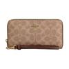 19 Metal Logo Zipper Wallet Coated Canvas Women Wallet Brown Tan CW778-IMXHE