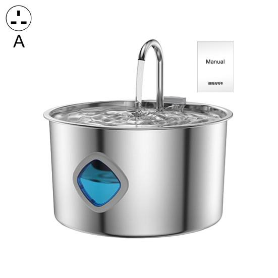 Dog Water Fountain 3.2L Stainless Steel Automatic Water Dispenser Pet Fountain with Water Level Window Quadruple Filtration Quiet Fountain