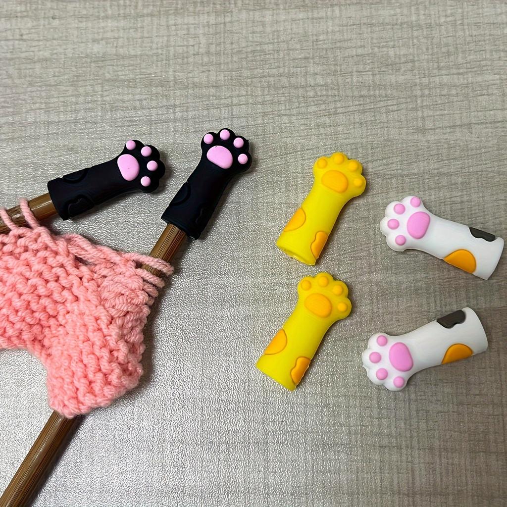 Knitting Needles for Cat Claws, Including Stoppers, Tip Covers, Caps, Sewing Stoppers, and Protectors, Ideal for Knitting and Crochet.