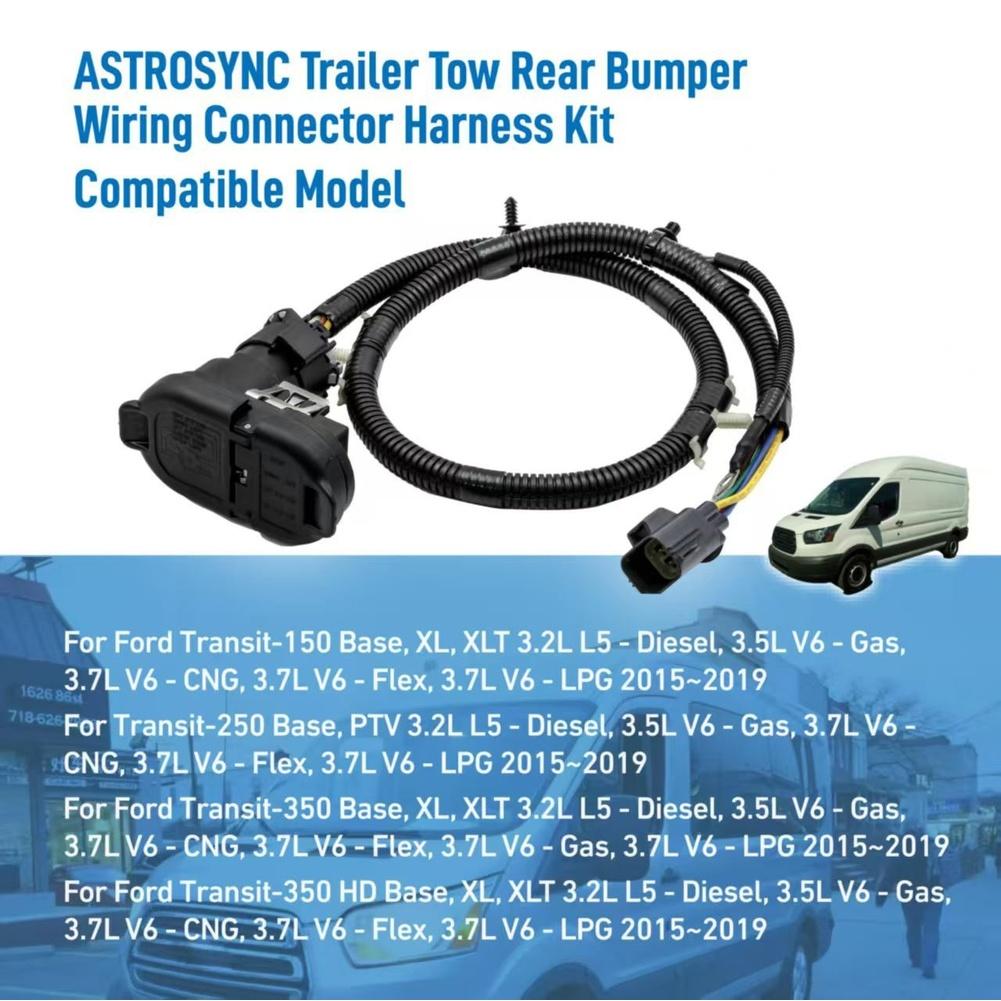 CK4T-13B576-KE Wiring Connector Harness for Trailer Tow Rear Bumper On For Ford 2015 Through 2019 150 250 350 HD