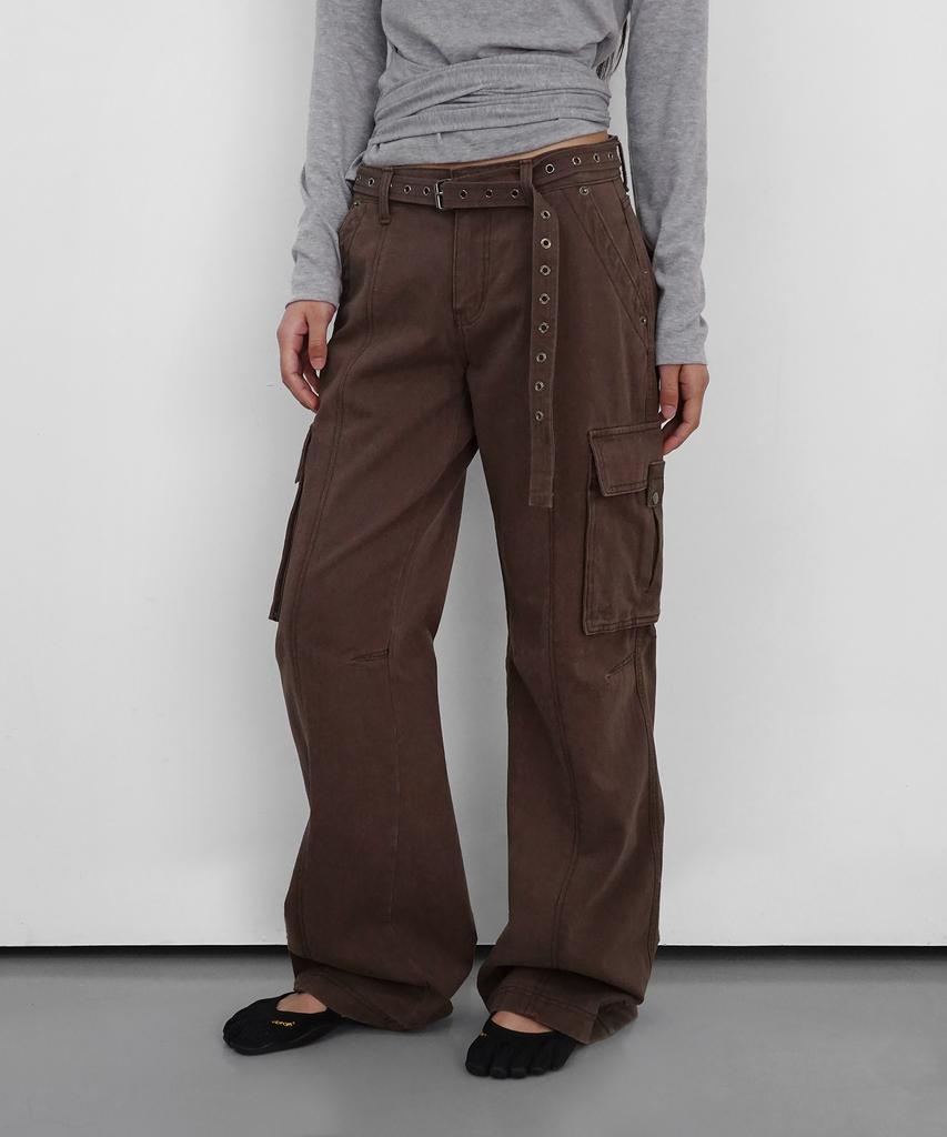 Saendeulig Wide Bootcut Cotton Pants_Brown