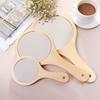 Runder Holz Vintage Handspiegel Schminkspiegel Kosmetikspiegel
