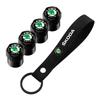Car Tire Valve Caps with Car Badge Keyring Keychain Accessories for Octavia A5 A4 Mk1 Fabia Superb Rapid Mkdr59