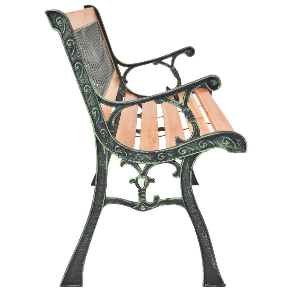 Vidaxl Garden Bench, 116 Cm, Cast Iron And Solid Fir Wood