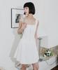 HIGH SCHOOL DISCO Hook Flare Sleeveless Dress White