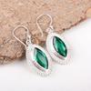 Grüne Smaragd Edelstein Ohrringe Schmuck, Handgefertigte Wunderschöne Silberne Ohrringe, 925 Sterlingsilber Schmuck Für Hochzeitsgeschenk