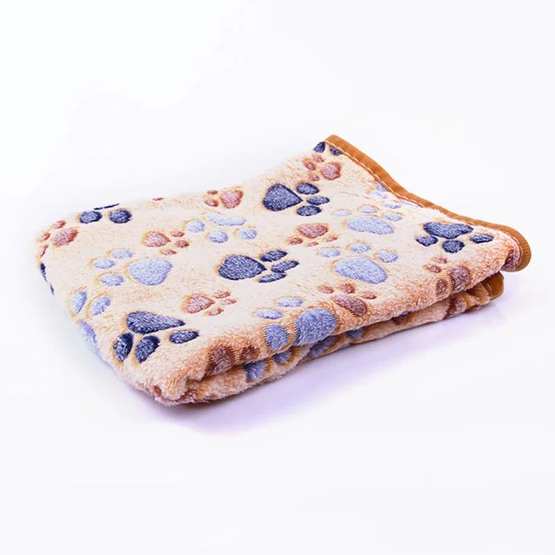 Cute Dog Bed Mats Soft Flannel Fleece Paw Foot Print Warm Pet Blanket Sleeping Beds Cover Mat for Small Medium Dogs Cat Supplies