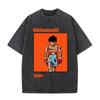 Hot Vintage Acid Washed Tshirt Anime Hajime No Ippo Kamogawa Boxing Gym Makunouchi Fighting Tshirts Men Fashion Oversized Top