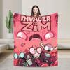 Invader Zim Filmdecke Weich Warm Street Trend Plüsch Überwurfdecke für Couch Sessel Sofa Bett Reisen Flanell Bettdecke Bettbezug