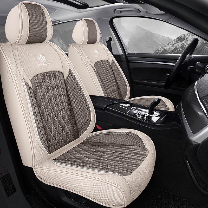 Linen Car Seat Cushion - Four Seasons Universal Cover