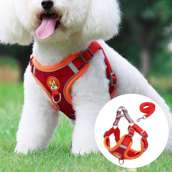 Daily Public Small and Medium-sized Dog Dog Harness with Leash, Purple