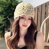 Handmade Crochet Hollow Out Hat Close-Fitting Women's Summer Hollow Out Fashionable Versatile Face-Flattering Korean Style Slouchy Hat Trendy