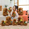 Capibara Peluche Fiore Soffice Creativo Marrone Animale Capibara Bambola di Peluche Carino Morbido Capibara Bambola di Pezza Regalo per Amici