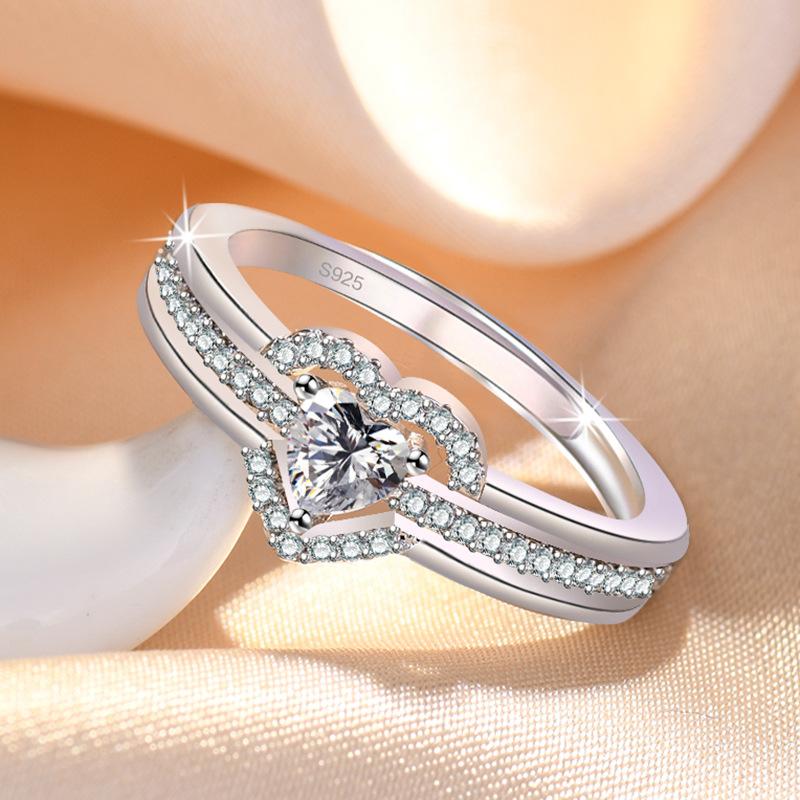 925 Silver Ring Fashion Sparkle AAA Zircon High Quality For Women Rings Wedding Fine Jewelry Accessories Party Gift