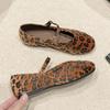 Leopardí baleríny Kožešinové Dámské Boty Marie Janes Značka Podzim Nové Ležérní Boty 2025 Trend Baleríny Módní Návrhář Zapatos Mujer