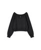 Bb' BENETTON Small Bibi Off-Shoulder Crop Sweatshirt (Dark Grey)