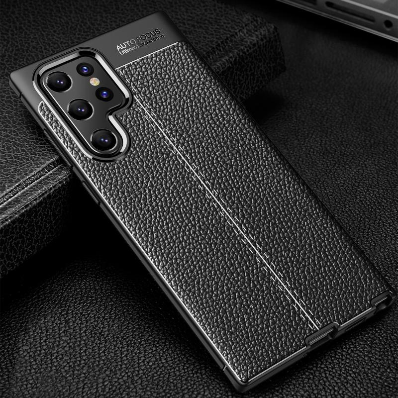 Lychee Skin Pattern Case For Samsung Galaxy S24 Ultra S23 S22 S21 S20 S10 Plus A15 A05S A14 A54 A34 A23 A33 A13 A52 Cover