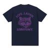 Live Lach Lobotomie Wasbeer Grappige Meme T-shirt Heren Dames Mode O-Hals Harajuku T-shirts Tops Casual Katoen Oversized T-shirt