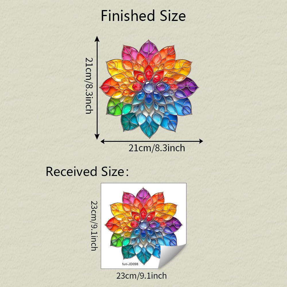 Colorful Mandala Balcony Glass Window Home Beautification and Decoration Electrostatic Window Stickers